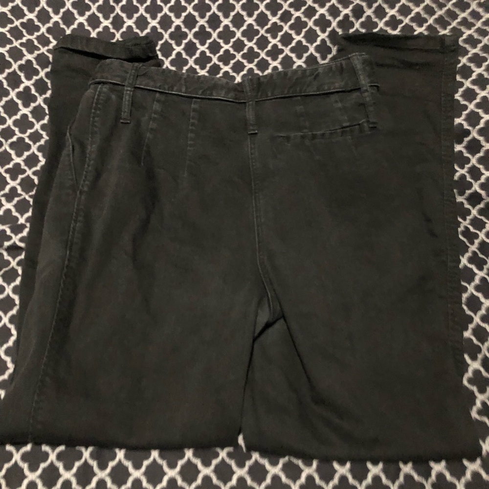 Maje Women Black Jeans Taper Leg Pleated High Rise Denim Pants Sz 40 Large - Picture 8 of 9
